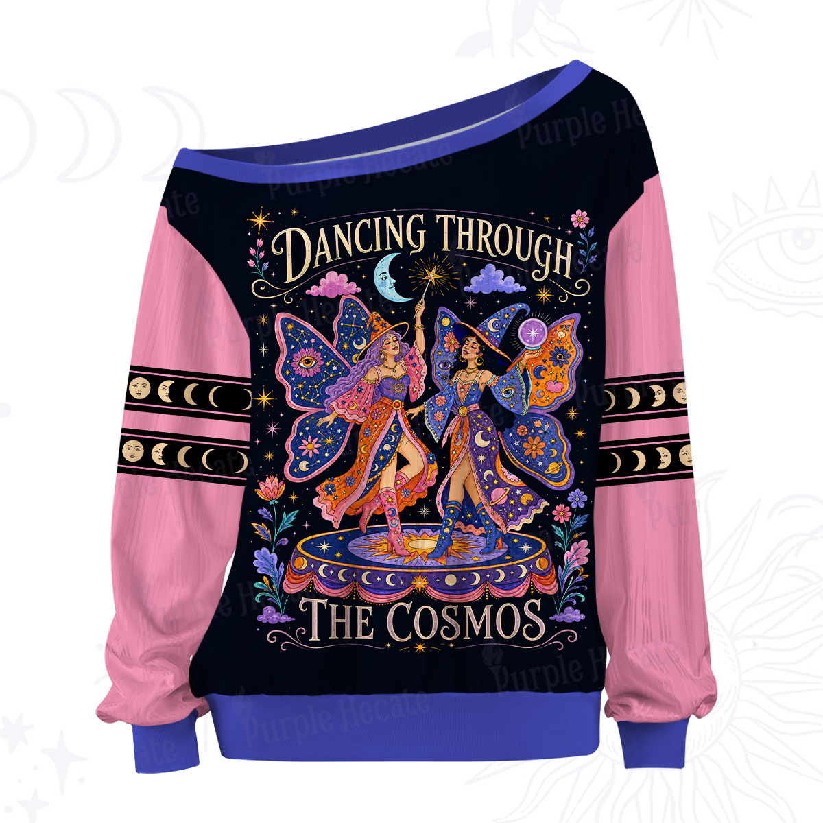 Purplehecate Dancing Through the Cosmos Off The Shoulder Graphic Jersey