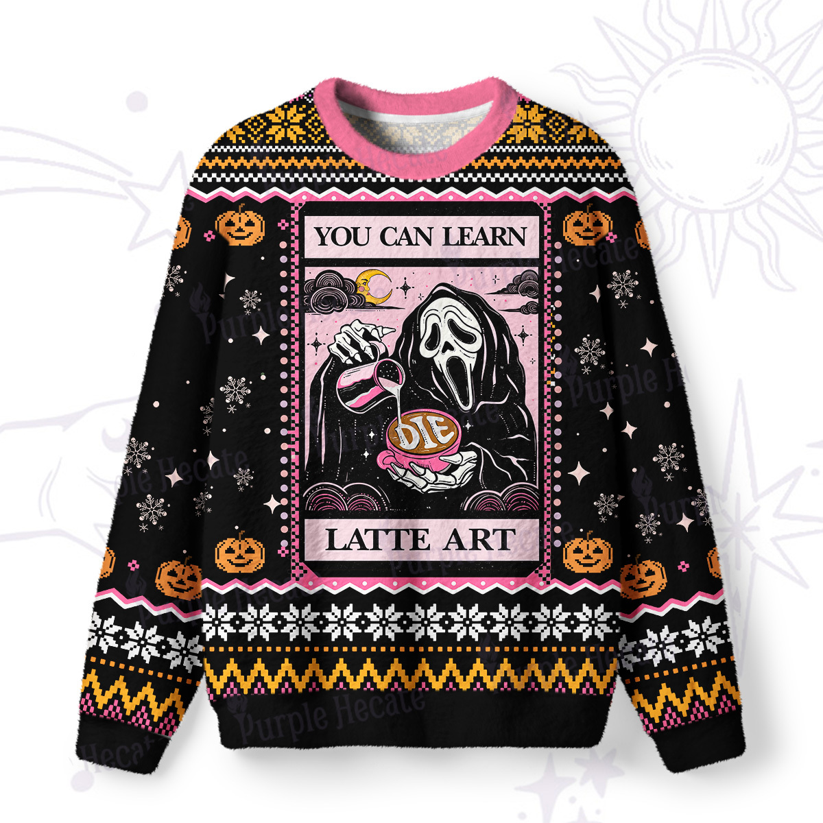 Magic Purplehecate The You Can Learn Latte Art Ugly Halloween Sweatshirts