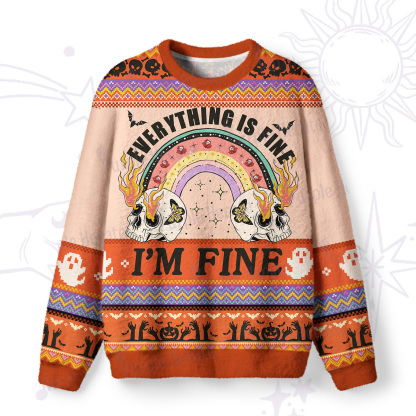 Purplehecate Everything Is Fine Ugly Halloween Sweatshirts