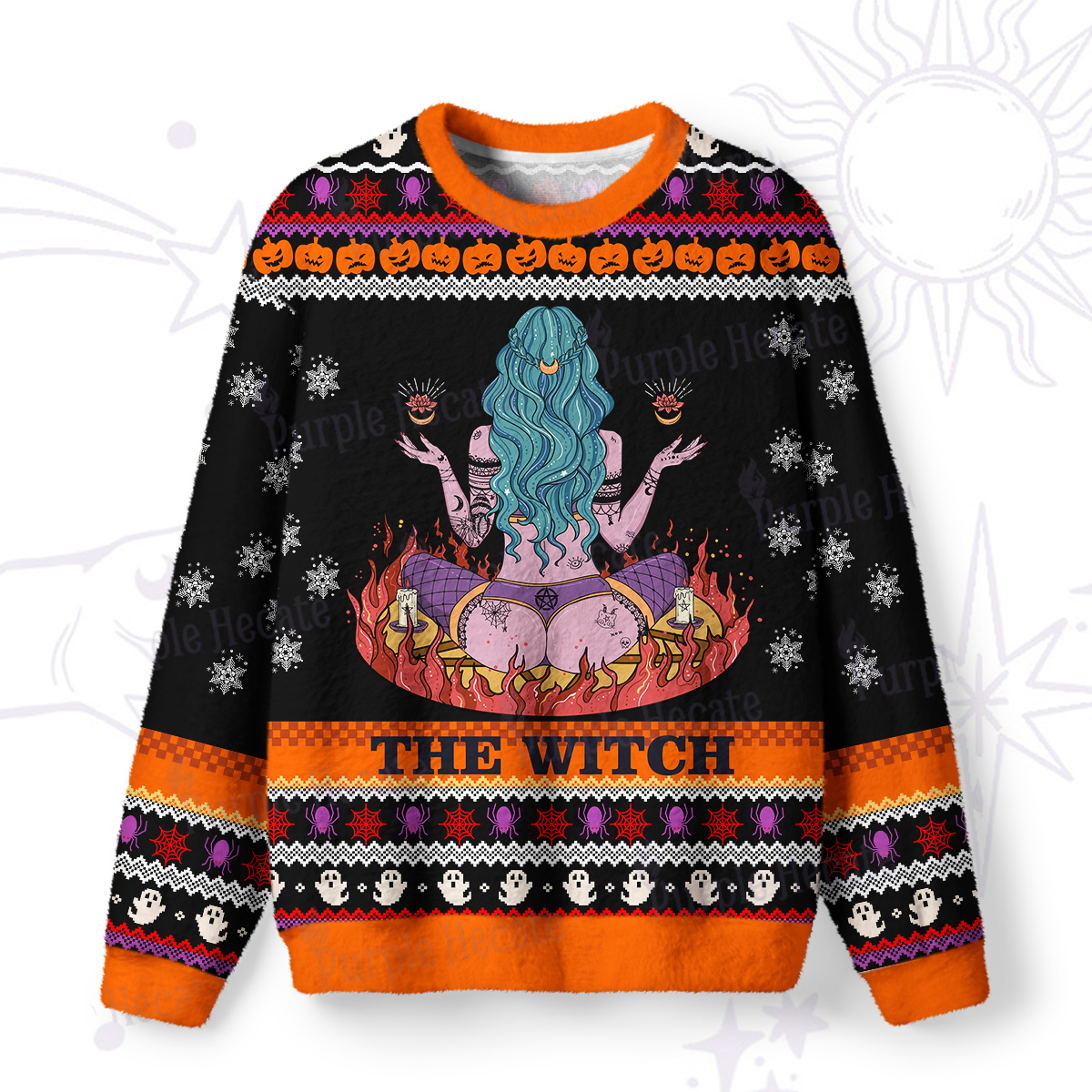 Purplehecate The Witch Ugly Halloween Sweatshirts