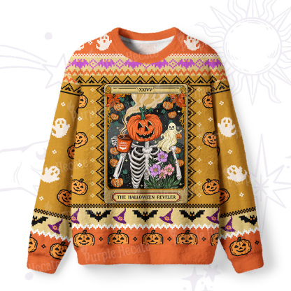 Purplehecate The Halloween Reveler Ugly Halloween Sweatshirts