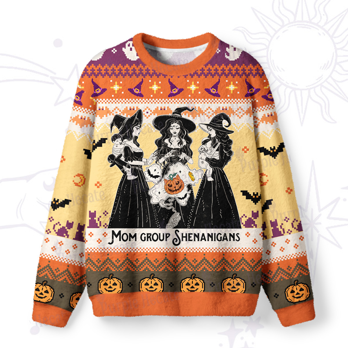 Purplehecate Mom Group Shenanigans Ugly Halloween Sweatshirts