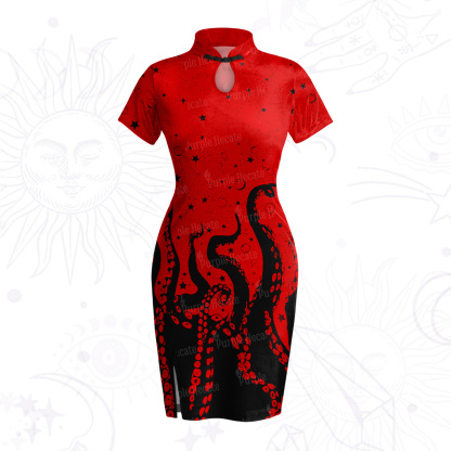 Purplehecate Tentacles of the Deep Velvet Bodycon Dress