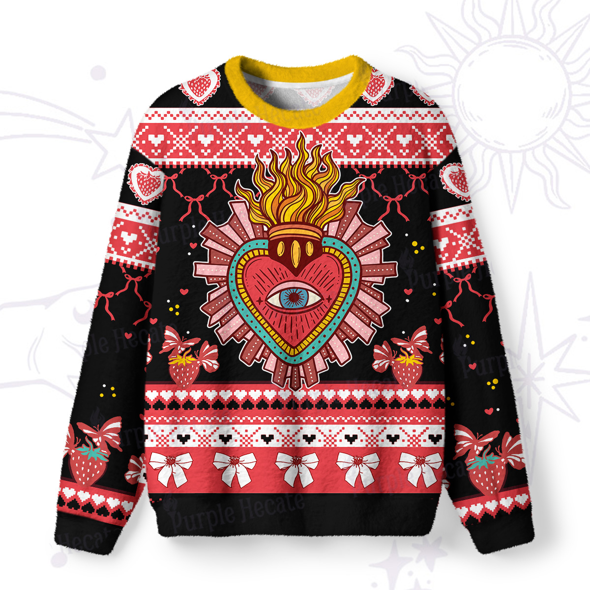 Purplehecate Sacred Heart Ugly Valentine Sweatshirt