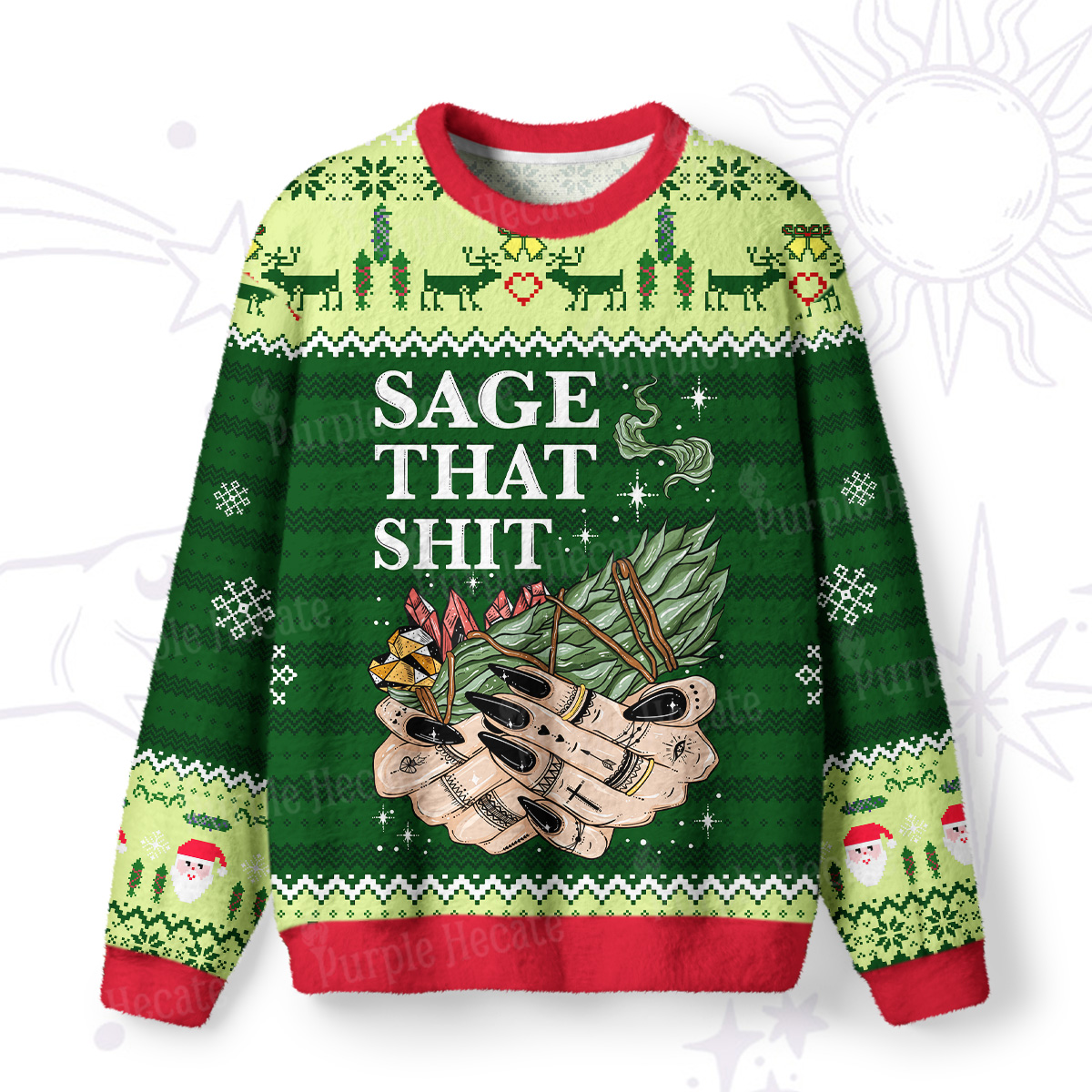 Purplehecate Smudge That Shit Ugly Christmas Sweatshirts
