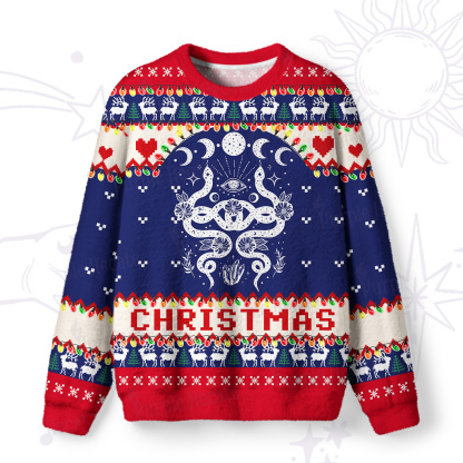 Purplehecate Lunar Serpent Alchemy Ugly Christmas Sweatshirts