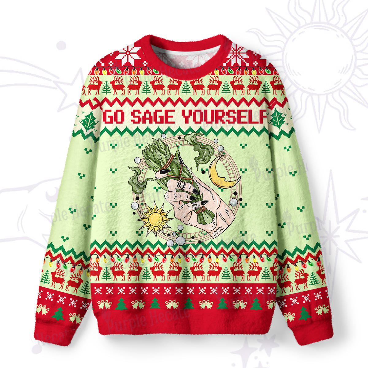 Purplehecate Go Sage Yourself Ugly Christmas Sweatshirts