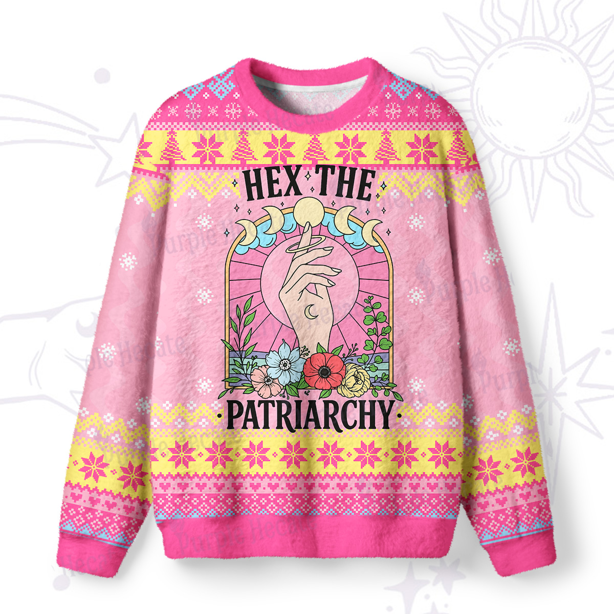 Purplehecate Hex The Patriarchy Ugly Christmas Sweatshirts