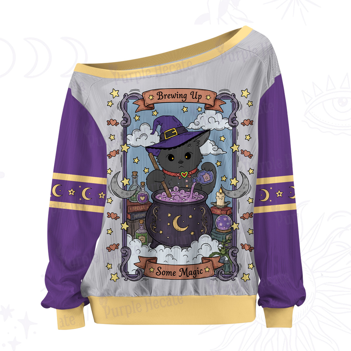Purplehecate Brewing Up Some Magic Off The Shoulder Graphic Jersey