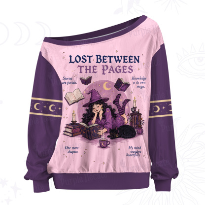 Purplehecate Lost Between the Pages Off The Shoulder Graphic Jersey