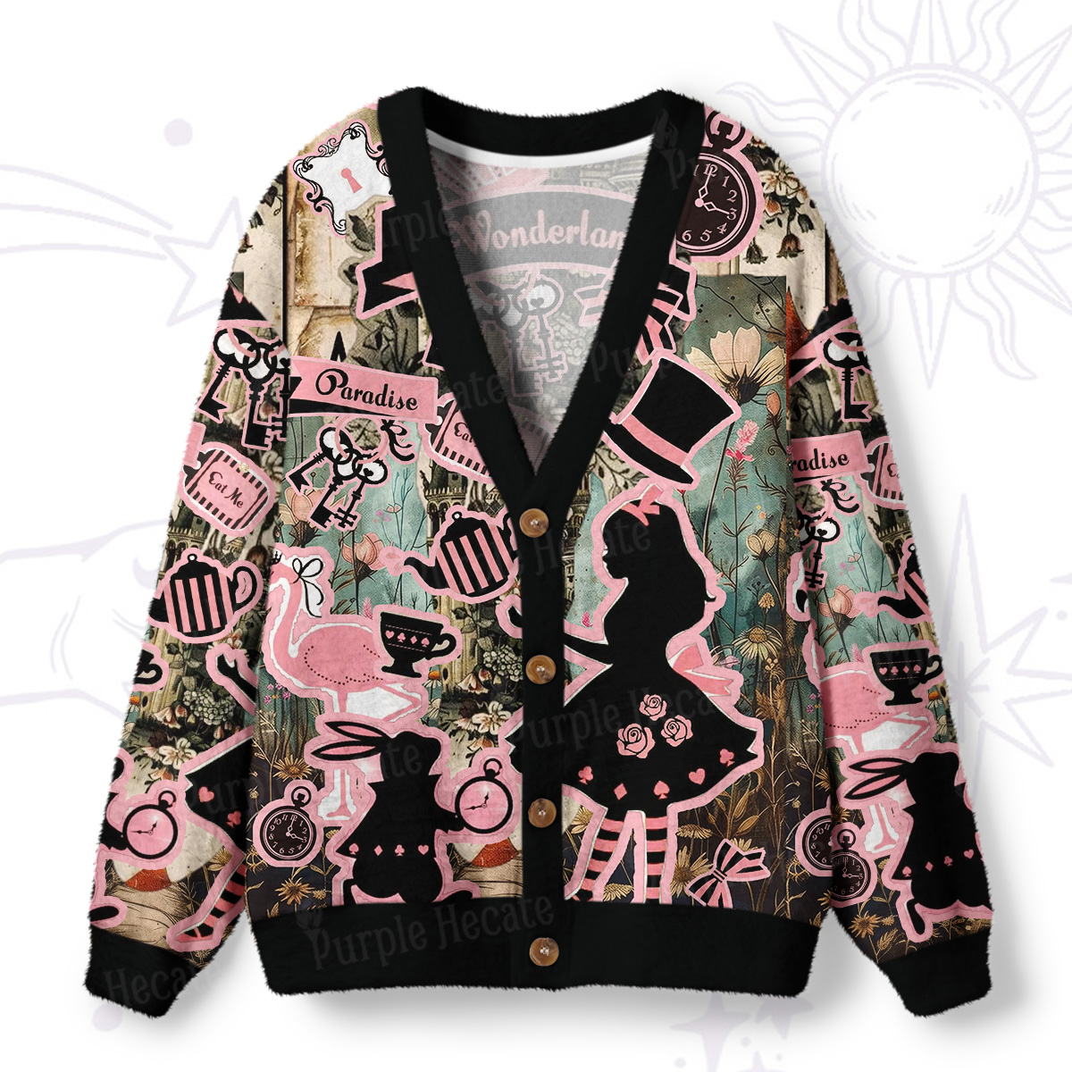 [Copy]Purplehecate Retro Bloom Folk Floral Ugly Cardigan Sweaters