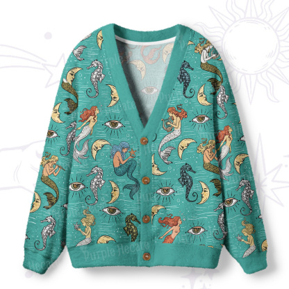 Purplehecate Mermaid Magic Ugly Cardigan Sweaters