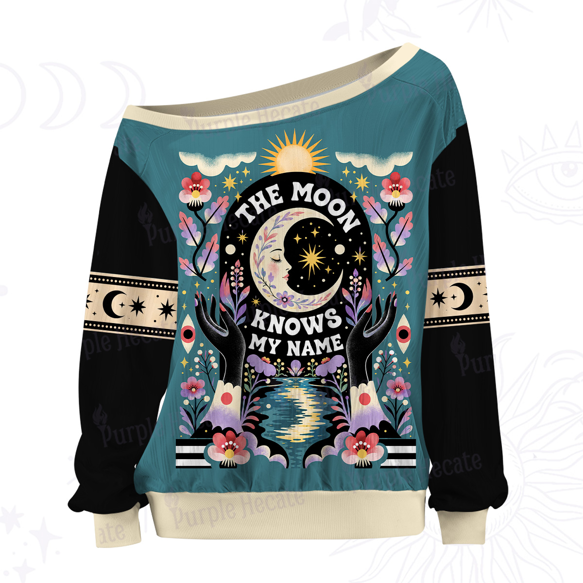 Purplehecate The Moon Knows My Name Off The Shoulder Graphic Jersey