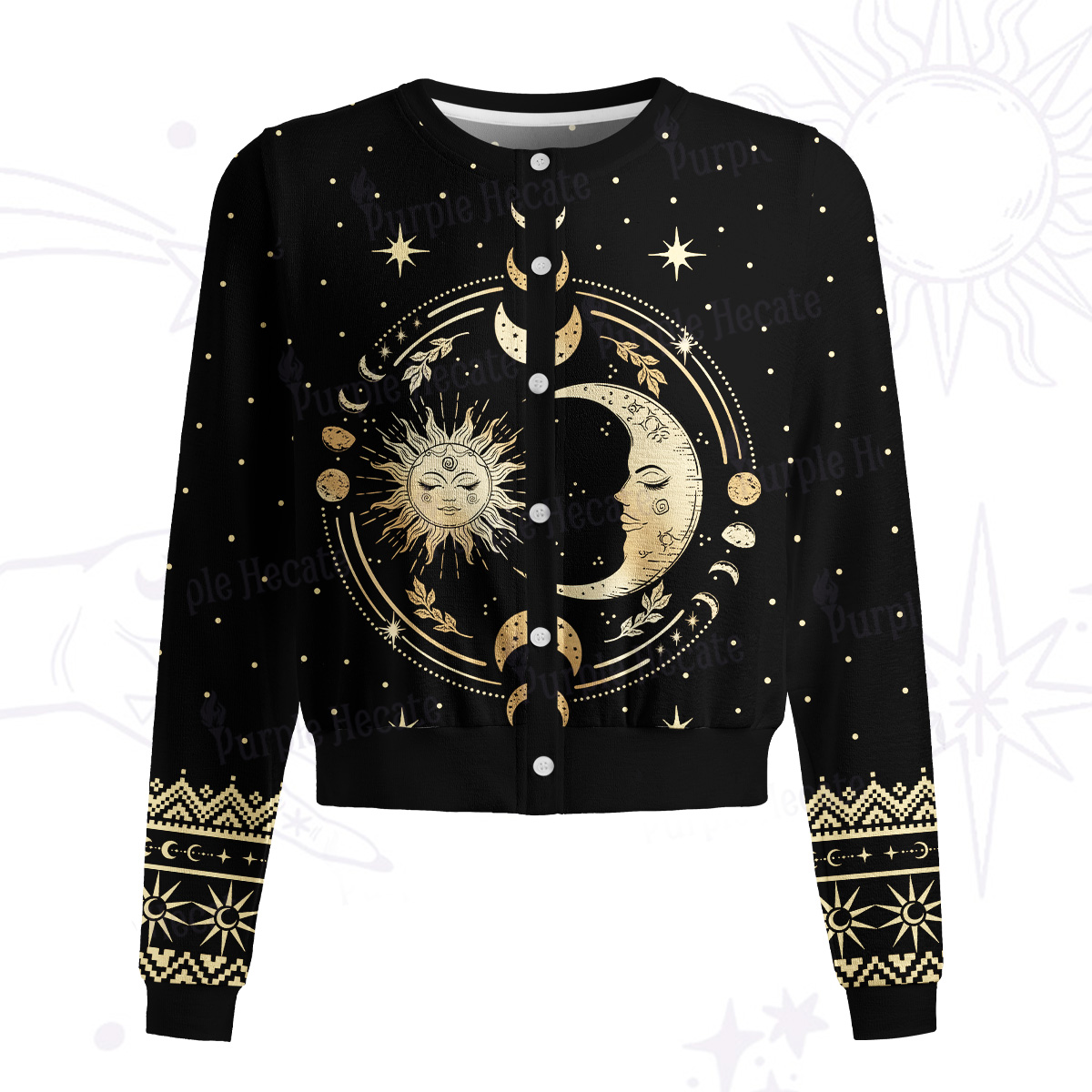 Purplehecate Celestial Sun and Moon Knit Cardigan