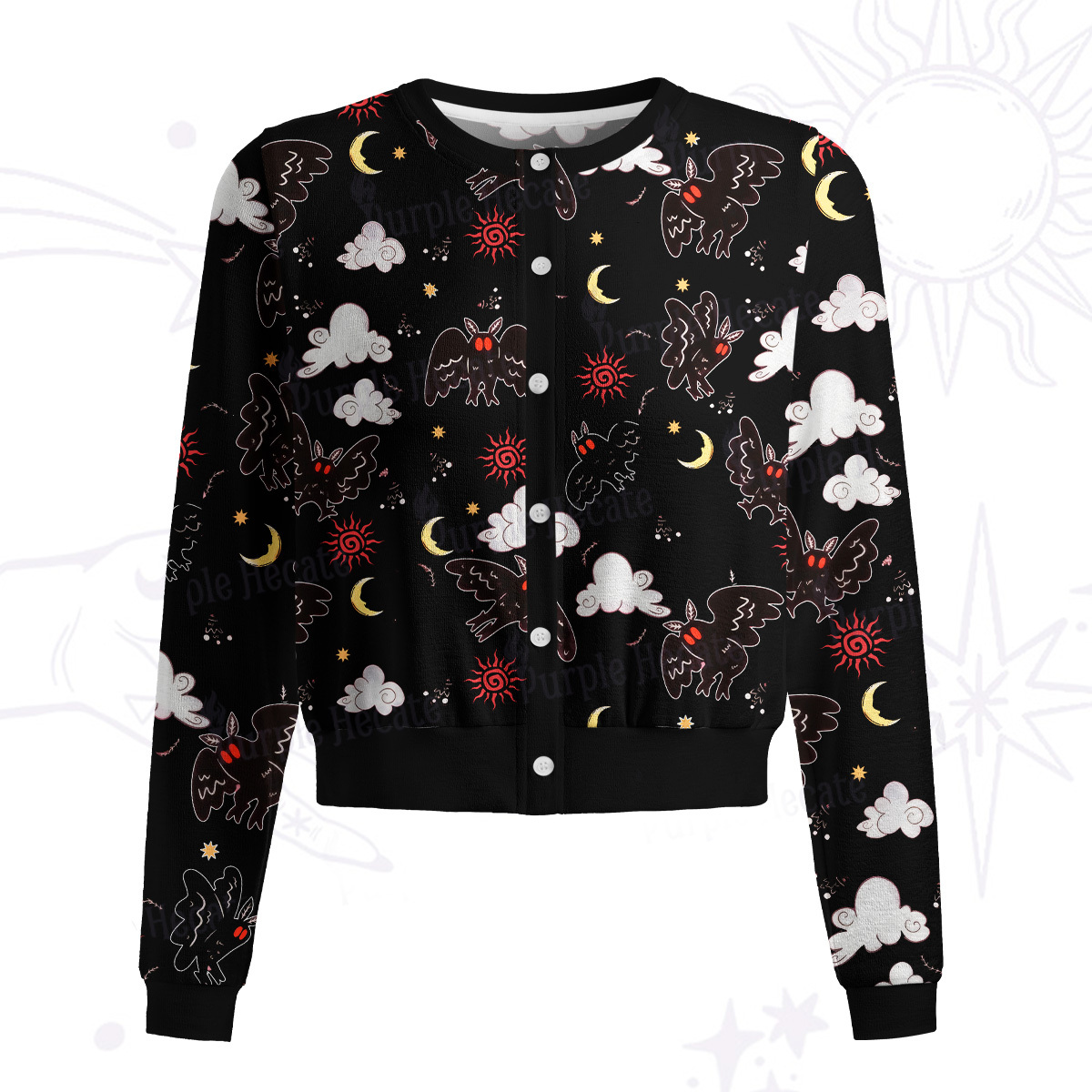 Purplehecate Cryptid Mothman Knit Cardigan