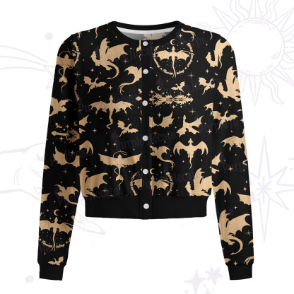 Purplehecate Fantasy Dragon Allover Knit Cardigan