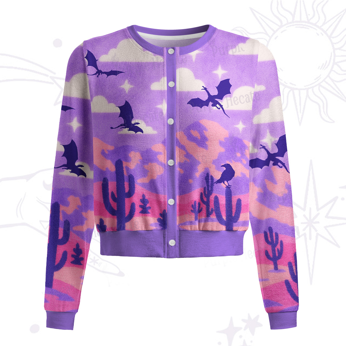 Purplehecate Mystic Desert Dragons Knit Cardigan
