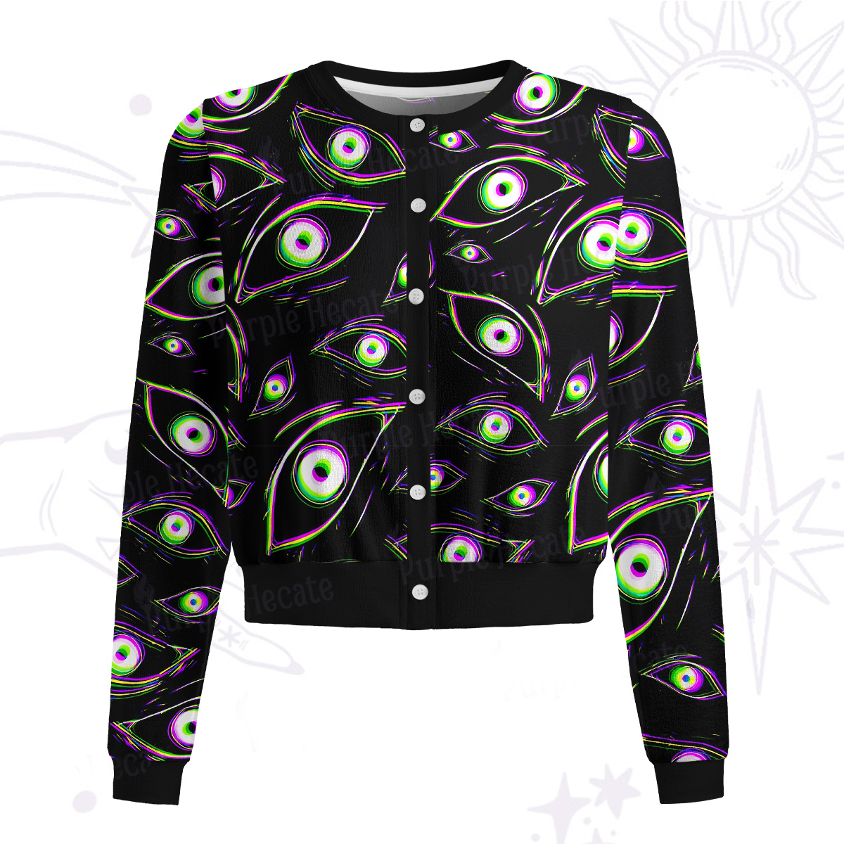 Purplehecate Glitch Vision Knit Cardigan