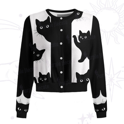 Purplehecate Peekaboo Cats Knit Cardigan
