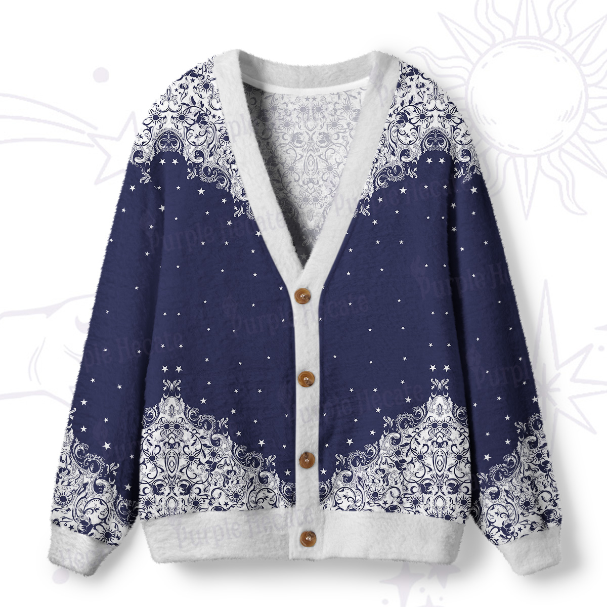 Purplehecate Midnight Star Ugly Cardigan Sweaters