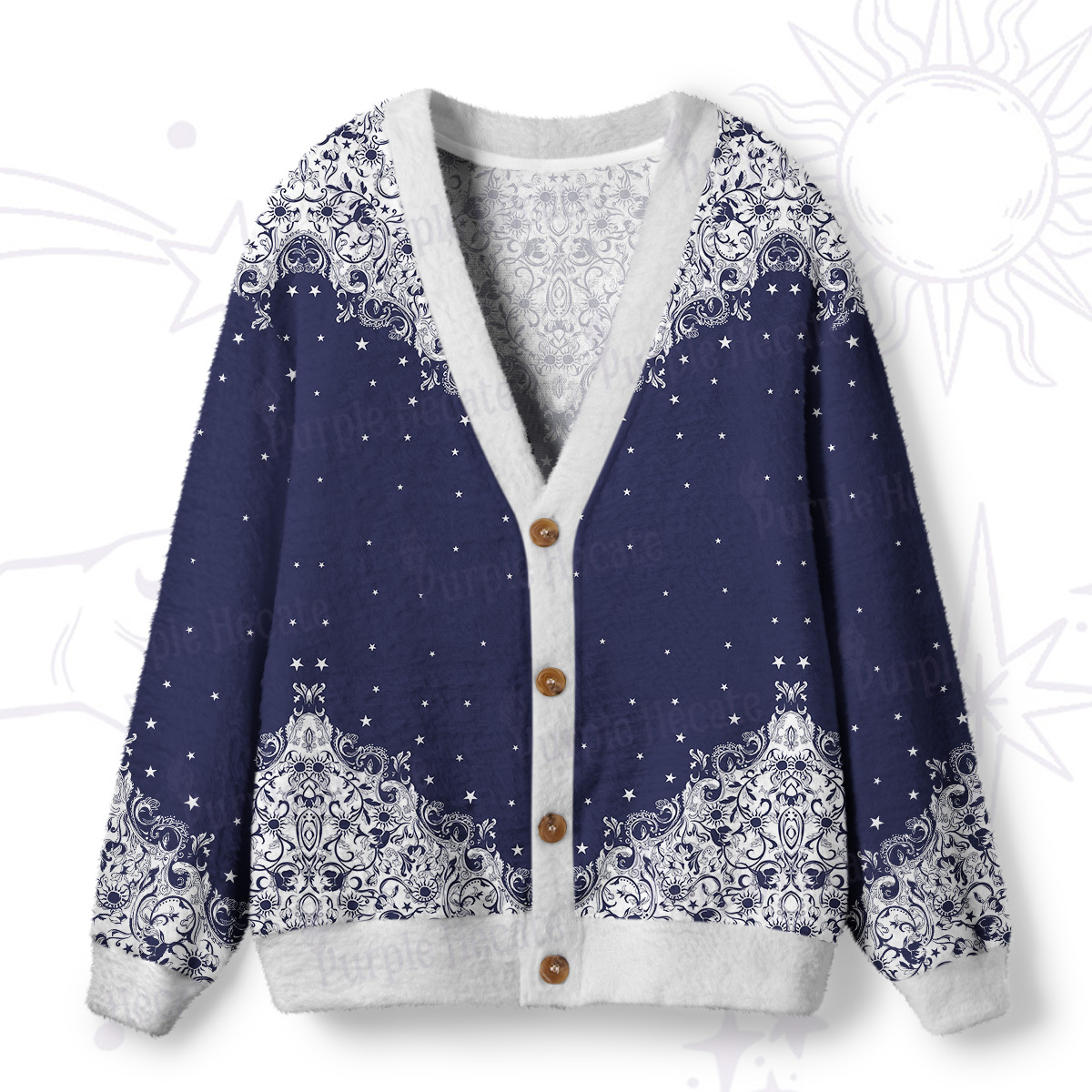 Purplehecate Midnight Star Ugly Cardigan Sweaters