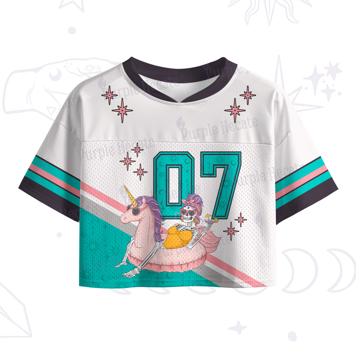 Purplehecate The Audacity Skeleton Crop Sports Jersey