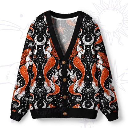 Purplehecate Occult Sea Witch Mermaid Ugly Cardigan Sweaters