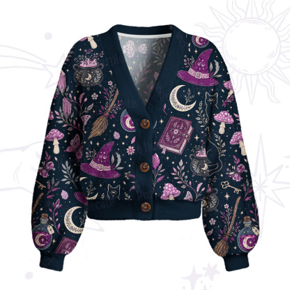 Purplehecate Witchcraft Spellbook Cardigan Sweaters
