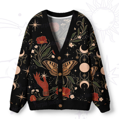 Purplehecate Death Moth Rebirț Ugly Cardigan Sweaters