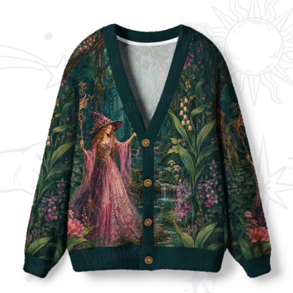 Purplehecate Magical Forest Fairy Witch Ugly Cardigan Sweaters