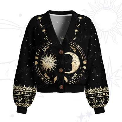 Purplehecate Celestial Sun and Moon Cardigan Sweaters
