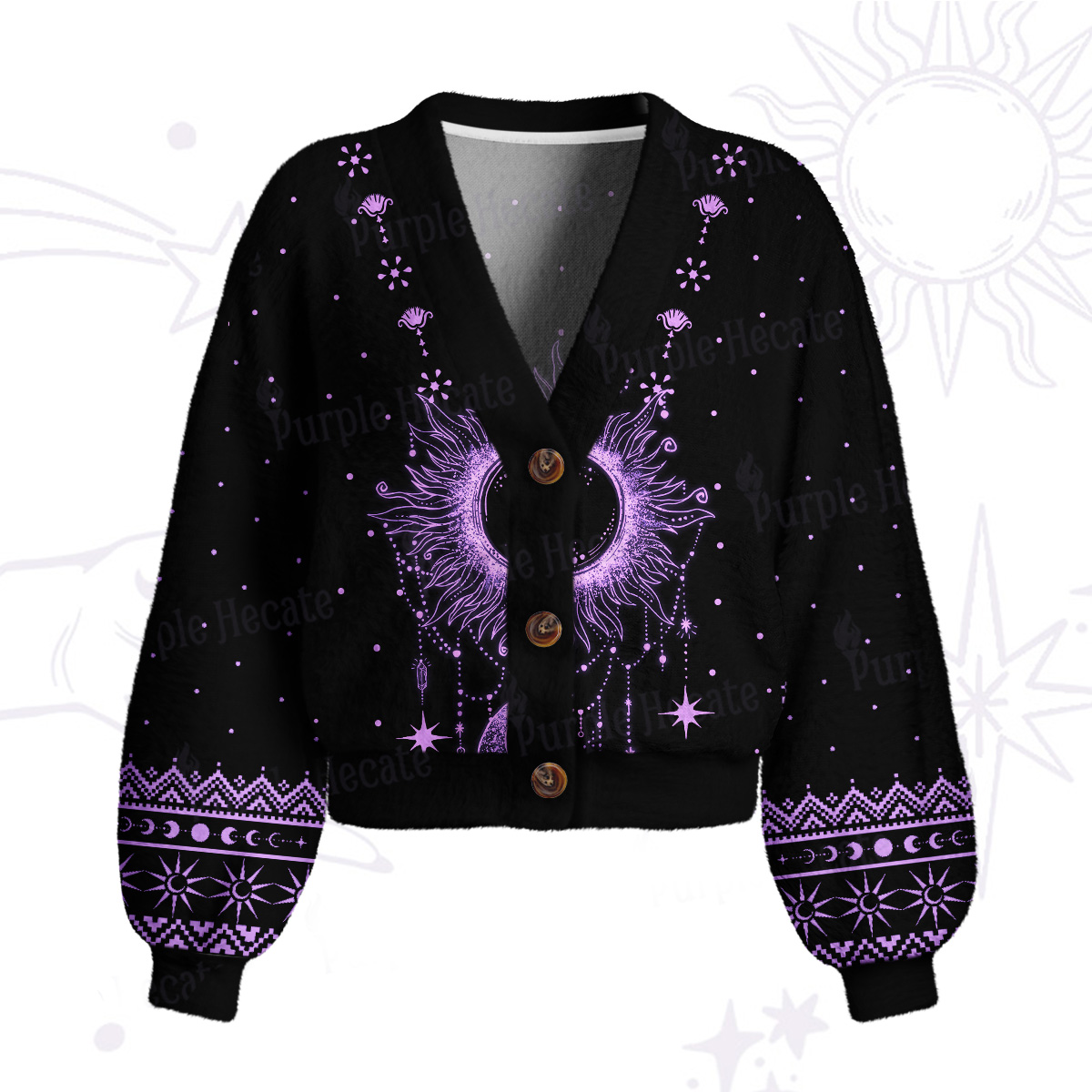 Purplehecate Radiance Of Sun And Moon Cardigan Sweaters