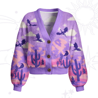 Purplehecate Mystic Desert Dragons Cardigan Sweaters