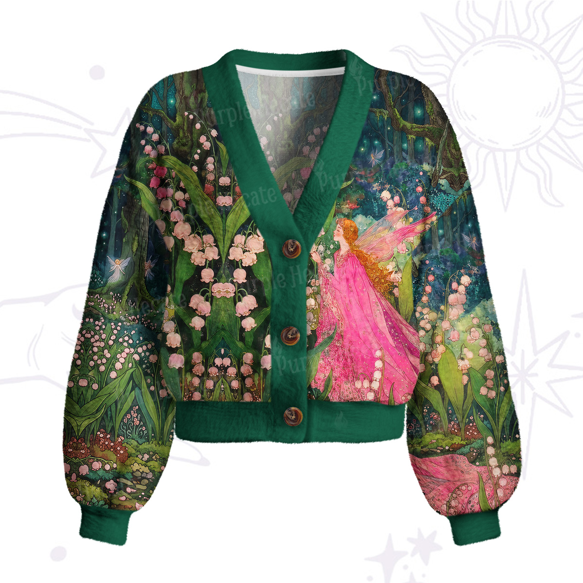 Purplehecate Mystic Secret Lily Fairy Forest Cardigan Sweaters