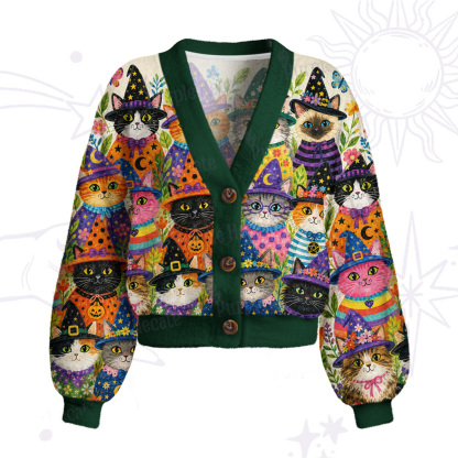 Purplehecate Witchy Meow-Meow Gathering Cardigan Sweaters