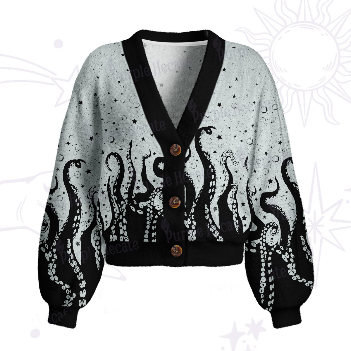 Purplehecate Tentacles of the Deep Cardigan Sweaters