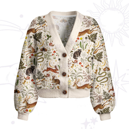 Purplehecate Enchanted Forest Animals Cardigan Sweaters
