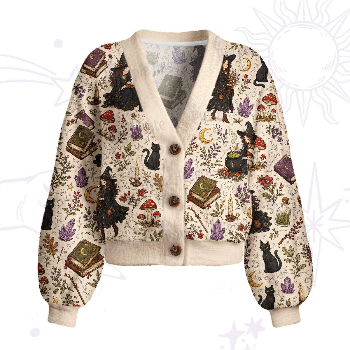 Purplehecate Herbal Witch Cardigan Sweaters