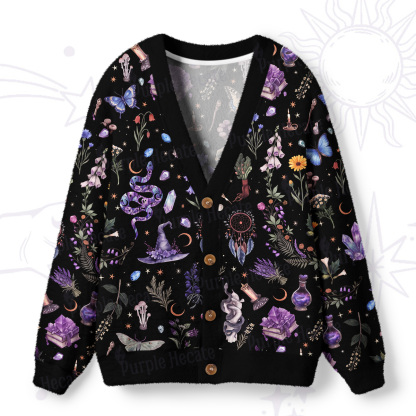 Purplehecate Witchcraft Herbarium Magic Ugly Cardigan Sweaters