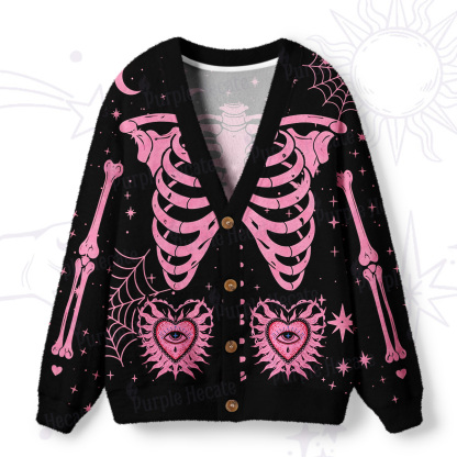Purplehecate Ribcage Web of Love Ugly Cardigan Sweaters