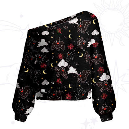Purplehecate Cryptid Mothman One Shoulder Sweaters