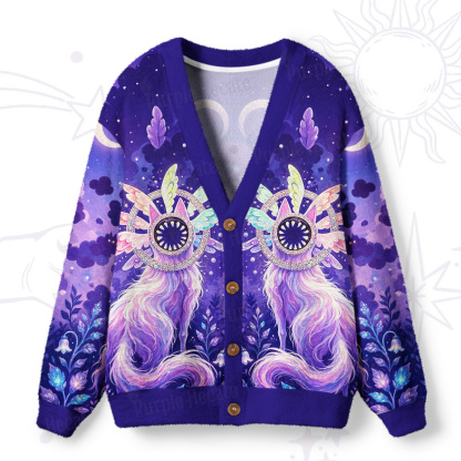 Purplehecate Otherworldly Cryptid Cat Ugly Cardigan Sweaters