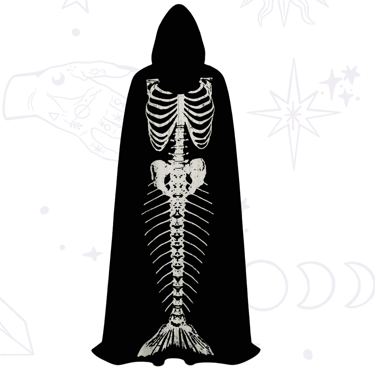 Purplehecate Mystic Mermaid Skeleton Hooded Cloak