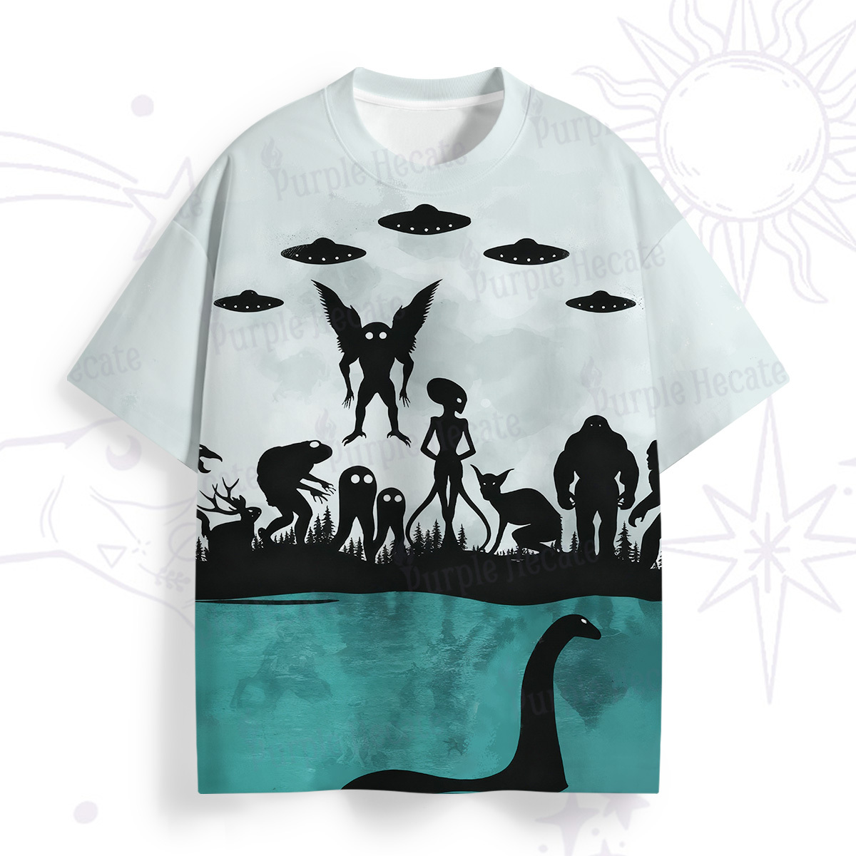 Purplehecate Alien Lake Monster Encounter All Over Print T-Shirt