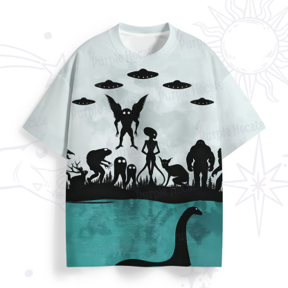 Purplehecate Alien Lake Monster Encounter All Over Print T-Shirt