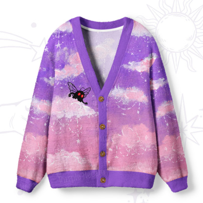 Purplehecate Celestial Dream Mothman Ugly Cardigan Sweaters