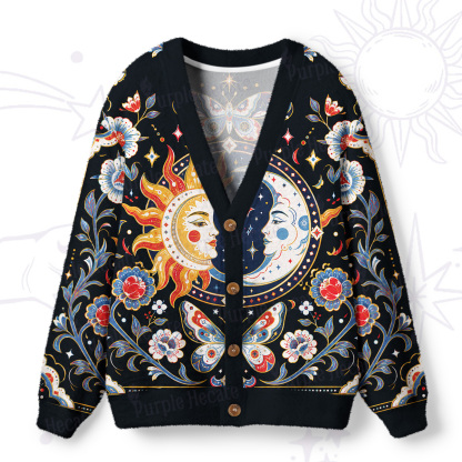 Purplehecate Kiss of Sun and Moon Ugly Cardigan Sweaters