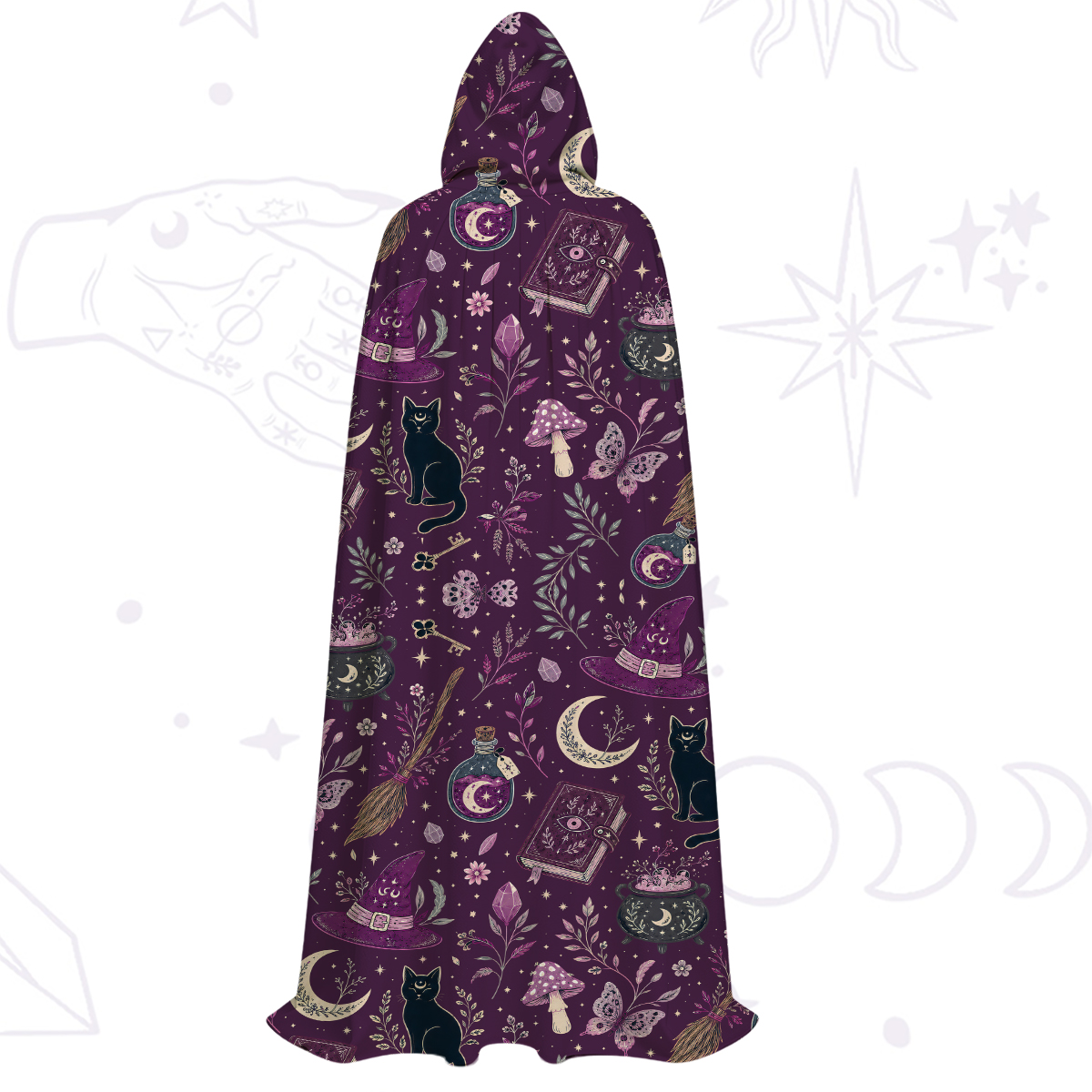 Purplehecate Witchcraft Spellbook Hooded Cloak