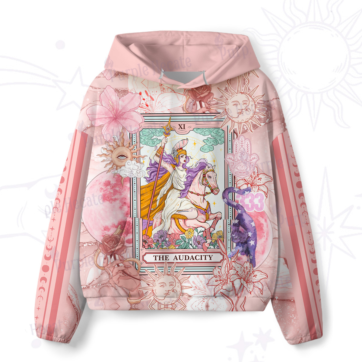 Purplehecate The Audacity Tarot Card All-Over Print Hoodie