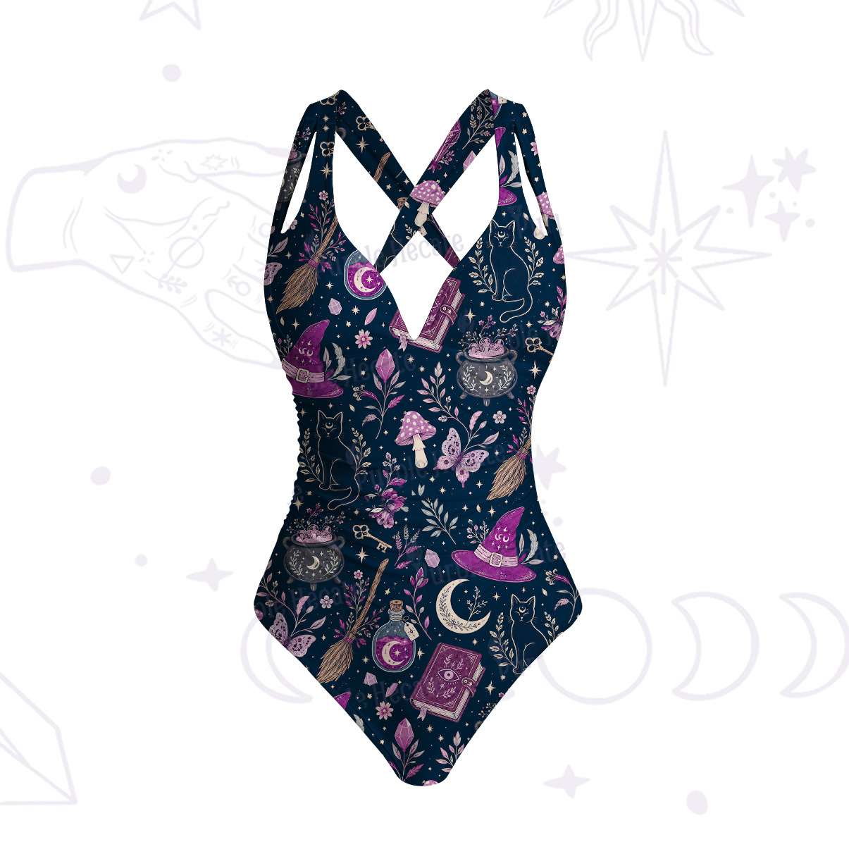 Purplehecate Witchcraft Spellbook One-Piece Swimsuit